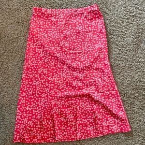 Loft midi pull on satin skirt